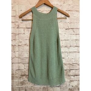 Newbury Kustom Top Womens XS Light Sage Knit Capsule Minimalist Ribbed Stretch